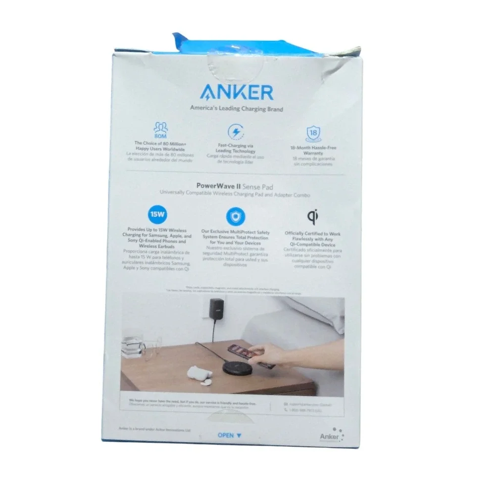 Bb. Anker Powerwave II Sense Pad 15W‎ Max Fast Charging - Black (B2519JF1)
